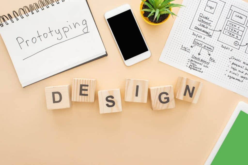Top View Of Gadgets Near Wooden Blocks With for Interactive Design