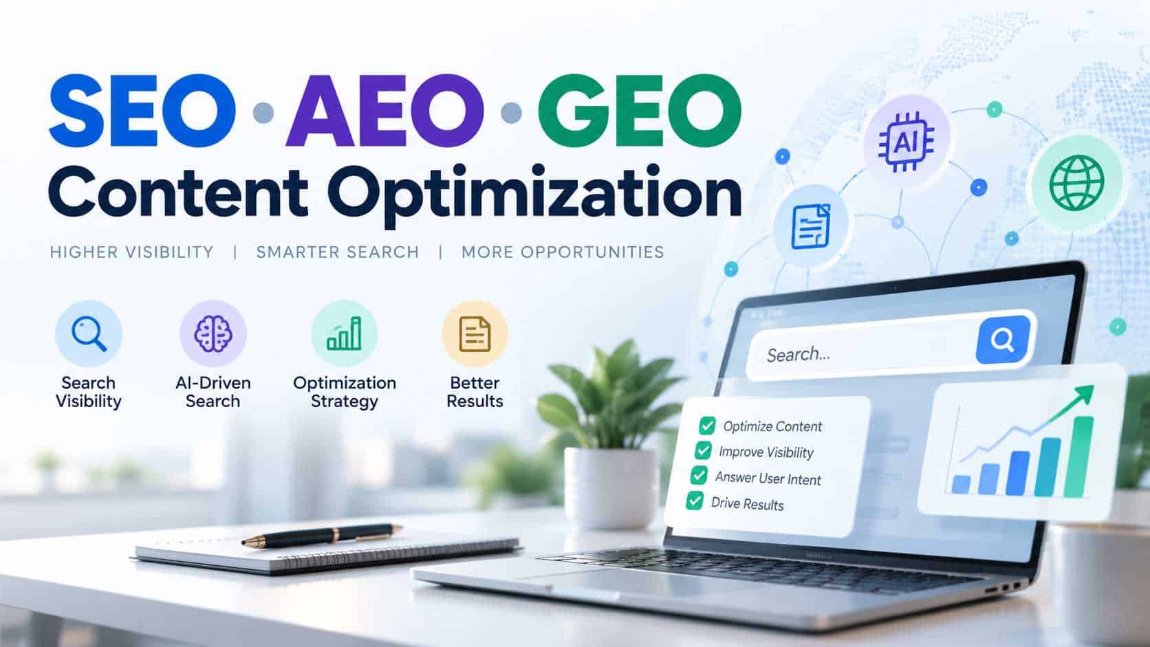 SEO AEO GEO illustrated through a practical checklist